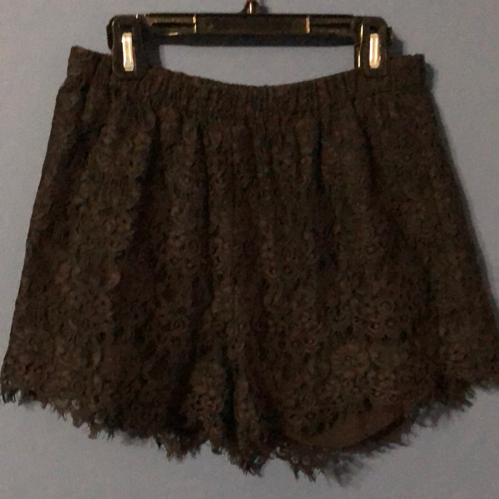 Black lace shorts